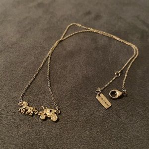 Coach Goldtone Carriage Necklace